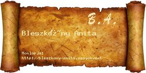 Bleszkány Anita névjegykártya